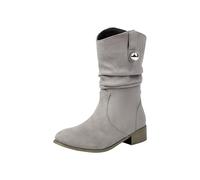 Winter Boots for Women UK Retro Wide Fit Booties Chunky Heel Lightweight Ladies Booties Black Knee High Wide Calf Shoes Ankle Boots for Women UK Tan