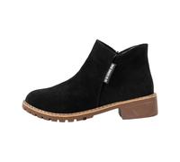 Winter Boots for Women Uk Women’s Beige Booties Thick Bottom Ankle With Elasticized Cuff Comfortable Suede Outdoor Footwear Waterproof Pull On Short Booties Wide Fit Wedge Shoes Non Slip Snow Boots