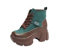 Winter Boots for Women Uk Women’s Beige Booties Thick Bottom Ankle With Elasticized Cuff Comfortable Suede Outdoor Footwear Waterproof Pull On Short Booties Wide Fit Wedge Shoes Non Slip Snow Boots