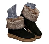 Winter Boots for Women UK Women's Winter Snow Boots Faux Fur Lined Warm Ankle Boot with Platform Sole Comfy Non - Slip Cozy Booties for UK Ladies Stylish Trendy Casual Cold Weather Footwear