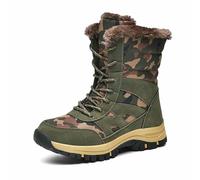 Winter Boots Insulated Lined Slip-On Thermal Outdoor Footwear with Thick Sole for Cold Weather Comfort and Fashionable Casual Wear Women’s Boots for Autumn Winter (Army Green, 5)