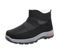 Winter Boots Men Uk Warm Furry Winter Fluffy Slip on Snow Boots Waterproof Wide Fit Furry Booties High Top Design Ice and Cold Weather Thick Soles Thick Cotton