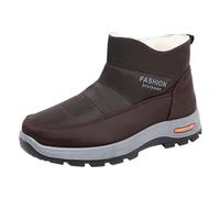 Winter Boots Men Uk Warm Furry Winter Fluffy Slip on Snow Boots Waterproof Wide Fit Furry Booties High Top Design Ice and Cold Weather Thick Soles Thick Cotton