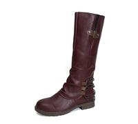 Winter Boots Wide Fit Long Shoes Biker Side Zip Boots length Calf Boots Durability Wedge Ankle Boots Casual Non Slip Pointed Toe Trekking Boots Comfort Extra Comfortable Walking Boots