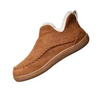 Winter Boots Women Ankle Boots Warm Cotton Shoes Border Large Size Flat Solid Colour Velvet Thickened Boots Boots Ladies Knee High Wide Fit (Brown, 4)