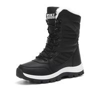 Winter Boots Women Snow Boots Waterproof Non-Slip Comfy Flats Warm Fur Lining Booties Ladies Outdoor Soft Lightweight Lace Up Walking Shoes Size 2-9 Black Gray Brown Khaki Pink White Red n26