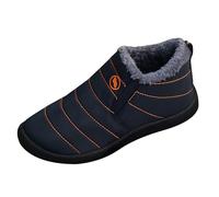 Winter Boots Women's Classic Lined Snow Boots Flat Sole Fleece Ankle Boots Waterproof Short Shaft Boots Non-Slip Thermal Boots with Zip Outdoor Snow Shoes, Navy1, 10 UK