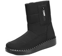 Winter Boots Women's Lined Snow Boots Men Waterproof Outdoor Boots Wide Feet Snow Boots Low Hiking Shoes Orthopaedic Snow Shoes Warm Leisure Shoes Non-Slip Boat Shoes, black, 5 UK
