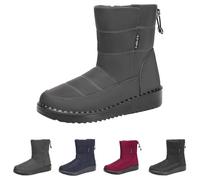 Winter Boots Women's Lined Snow Boots Men Waterproof Outdoor Boots Wide Feet Snow Boots Low Hiking Shoes Orthopaedic Snow Shoes Warm Leisure Shoes Non-Slip Boat Shoes, gray, 8 UK