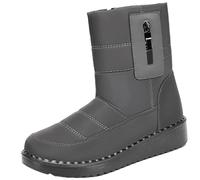 Winter Boots Women's Lined Snow Boots Men Waterproof Outdoor Boots Wide Feet Snow Boots Low Hiking Shoes Orthopaedic Snow Shoes Warm Leisure Shoes Non-Slip Boat Shoes, gray, 8 UK