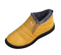 Winter Boots Women's Lined Snow Boots Men Waterproof Outdoor Boots Wide Feet Snow Boots Low Hiking Shoes Orthopaedic Snow Shoes Warm Leisure Shoes Non-Slip Boat Shoes, yellow, 2/2.5 UK