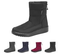 Winter Boots Women's Lined Snow Boots Men Waterproof Outdoor Boots Wide Feet Snow Boots Low Hiking Shoes Orthopaedic Snow Shoes Warm Leisure Shoes Non-Slip Boat Shoes, black, 8.5 UK