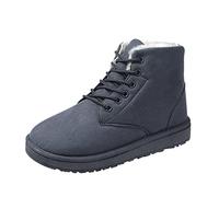Winter Boots Women's Snow Boots Warm Lined Winter Shoes Everyday Comfortable Flat Shoes Leisure Fashion Lace-Up Ankle Boots Non-Slip Simplicity Hiking Shoes Christmas Gifts, gray, 6 UK