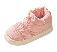 Winter Boots Women's Snow Boots Winter Shoes Autumn and Winter Down Cotton Slippers Female EVA Bag with Cotton Shoes Warm Home Indoor Non-Slip Pair Lace-up Boots Women Black, RD1, 4 UK