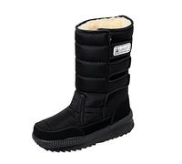 Winter Boots Women's Waterproof Warm Lined Winter Shoes Women's Thickened Cotton Boots Medium Height Snow Boots Non-Slip Half Boots Thermal Winter Boots Slip On Boots Outdoor Hiking Boots, black, 8 UK