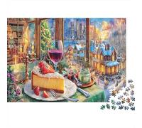 Winter Breakfast 1000 Pcs Eco-friendly Cardboard Winter Dessert Standard Jigsaw Puzzle Adults Kids Stress Relief Office Leisure Premium Gift 38x26cm/1000pcs