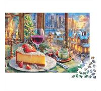 Winter Breakfast 1000 PieceJigsaw Puzzle for Adults PuzzlesEducationalCoastal Town Game Challenging PuzzlesPuzzle Game for The Whole for Women, Gifts for Men38x26cm/1000pcs