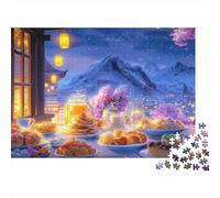 Winter Breakfast Scene Puzzle Lovers Jigsaw 1000 Pieces After-school Puzzle Activity Great Gift Idea 38x26cm/1000pcs