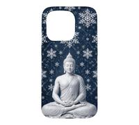 Winter Buddha Lotus Flower - Snow Flakes - Buddhism Buddhist Case for iPhone 15 Pro