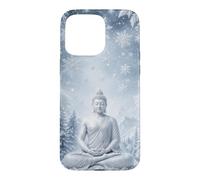 Winter Buddha Lotus Flower - Snow Flakes - Buddhism Buddhist Case for iPhone 15 Pro Max
