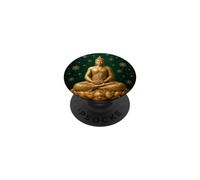 Winter Buddha Lotus Flower - Snow Flakes - Buddhism Buddhist PopSockets Adhesive PopGrip