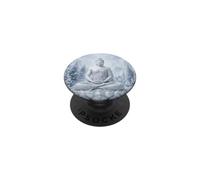 Winter Buddha Lotus Flower - Snow Flakes - Buddhism Buddhist PopSockets Adhesive PopGrip