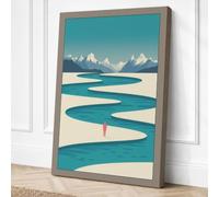 Winter by the Stream Canvas Wall Art Print 30x20 Inch (76 x 51 cm)