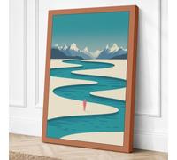 Winter by the Stream Canvas Wall Art Print 36x24 Inch (91 x 61 cm)