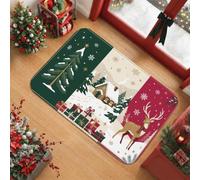 Winter Cabin Reindeer Scene Christmas Area Rug 2' X 3'