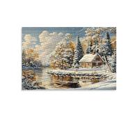 Winter Cabin Scene,1000-piece puzzle for adults,Classic Jigsaw Puzzle,High-difficulty puzzles,Fun and creative DIY toys,26x38cm