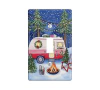 Winter Camping Switch Wall Plates, Festive Red for Holiday Decoration, Standard Size