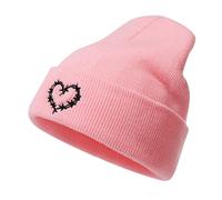 Winter Caps For Men - Heart Embroidered Knitted Hat For Fall And Winter Versatile Hip Hop Style Warm Knit Cap (One Size)