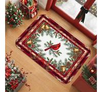 Winter Cardinal and Holly Theme Christmas Area Rug 2' X 3'
