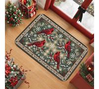 Winter Cardinal Bird Motif Area Rug 2' X 3'