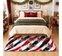 Winter Cardinal Holiday Theme Birds Christmas Area Rug 4' X 6'