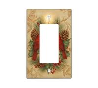 Winter Cardinal Light Switch Cover Plates/Outlet Covers, Red Birds and Pinecones for Holiday Decor, Thermoplastic Wall Plates, Standard Size Single Rocker