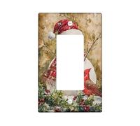 Winter Cardinal Light Switch Cover Plates/Outlet Covers, Snowman Design for Seasonal Decor, Thermoplastic Wall Plates, Standard Size Single Rocker