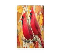 Winter Cardinal Light Switch Cover Plates/Outlet Covers, Vibrant Red Birds for Festive Decor, Thermoplastic Wall Plates, Standard Size Blank Cover Plate