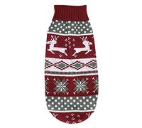 Winter Cartoon Dog Clothes Jumper Warm Christmas Pet Jumper for Small Dogs Pet Clothing Pet Red Christmas Deer Print Antler Jumper Puppy Clothing (Red, M)