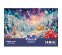 Winter Castle Jigsaw Puzzles Puzzles for Adults Kids. 1000 Pieces Whimsical Challenge Toy Educational Game Home Decoration for Adults& Kids Age 14 Years Up 70x50cm/1000pcs