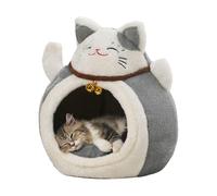 Winter Cat Bed Cave - 40x40x35cm Kitten House, Warm Cat Shelter | Protective Small Animal Sleeping Lounge For Cold Weather Winter Indoor Home Rescue Shelters Padded Mattress Mat