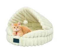 Winter Cat Bed | Soft Round Dog Bed - Anti-Slip Soft Dog Cave for Homeowners Kittens Puppies Bedroom Living Room Study Daytime Napping Nighttime Sleeping Recovery Period