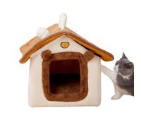 Winter Cat Bed, Warm Plush Space-Saving, Cat Cave for Indoor Use in Winter, for Playing Resting in the Living Room, Bedroom, Garage, on Windowsill and Balcony
