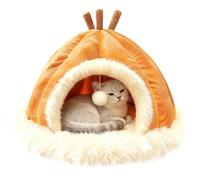Winter Cat Bed - Washable Warm Plush Cat House for Indoor Indoor Cat Cave for Winter Small to Large Breeds in the Bedroom, Living Room and Garage for Playing, Rest and Nice