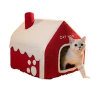 Winter Cat Beds for Indoor Cats - Large Cat Cave for Pets | Snow House Shaped Small Dog Bed House | Christmas Pet Warm Nest | Washable Plush Nest for Cats, Dogs, Dormitory, Bedroom, Apartment, Balcony