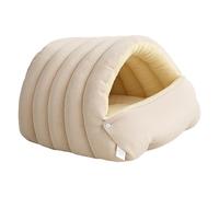 Winter Cave Cat House, Cozy Shelter, Washable Cushion, PP Cotton Material, Suitable for Cats, And Indoor Dormitories, White L