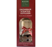 Winter Charm Glass Snowman Cinnamon Scented Reed Diffuser 100ml Winter Warmer