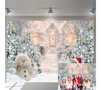 Winter Christmas Backdrop 7x5ft Winter Forest snow trees Snowflake Photography Background for Christmas Happy New Year Party Decor Baby Shower Birthday Photo Background