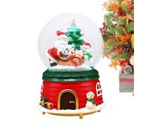 Winter Christmas Bauble, Christmas Snow Globe, Snow Globe with Train Moving for Father's Tree, Winter Decorations Santa Claus Ball, for Christmas, Easter, New Year, Oven