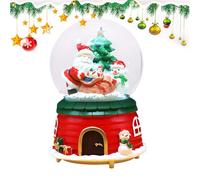 Winter Christmas Globe, Christmas Snow Globe, Moving Snow Globe, Santa's Tree, Illuminated Table Lanterns with Battery-Operated Illuminated Changing Ball